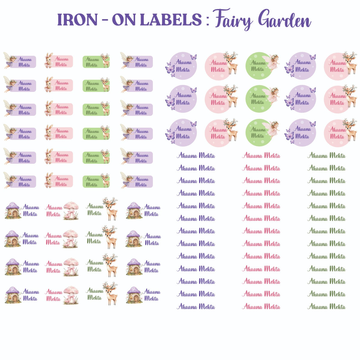 Personalised Iron-On Labels – Set of 93