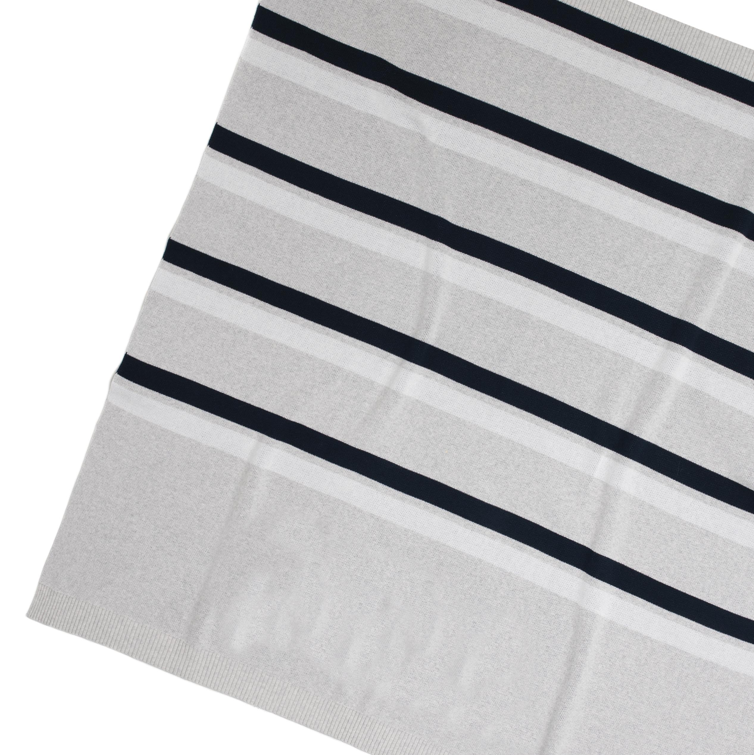 Stripe Navy Personalised Name Blanket