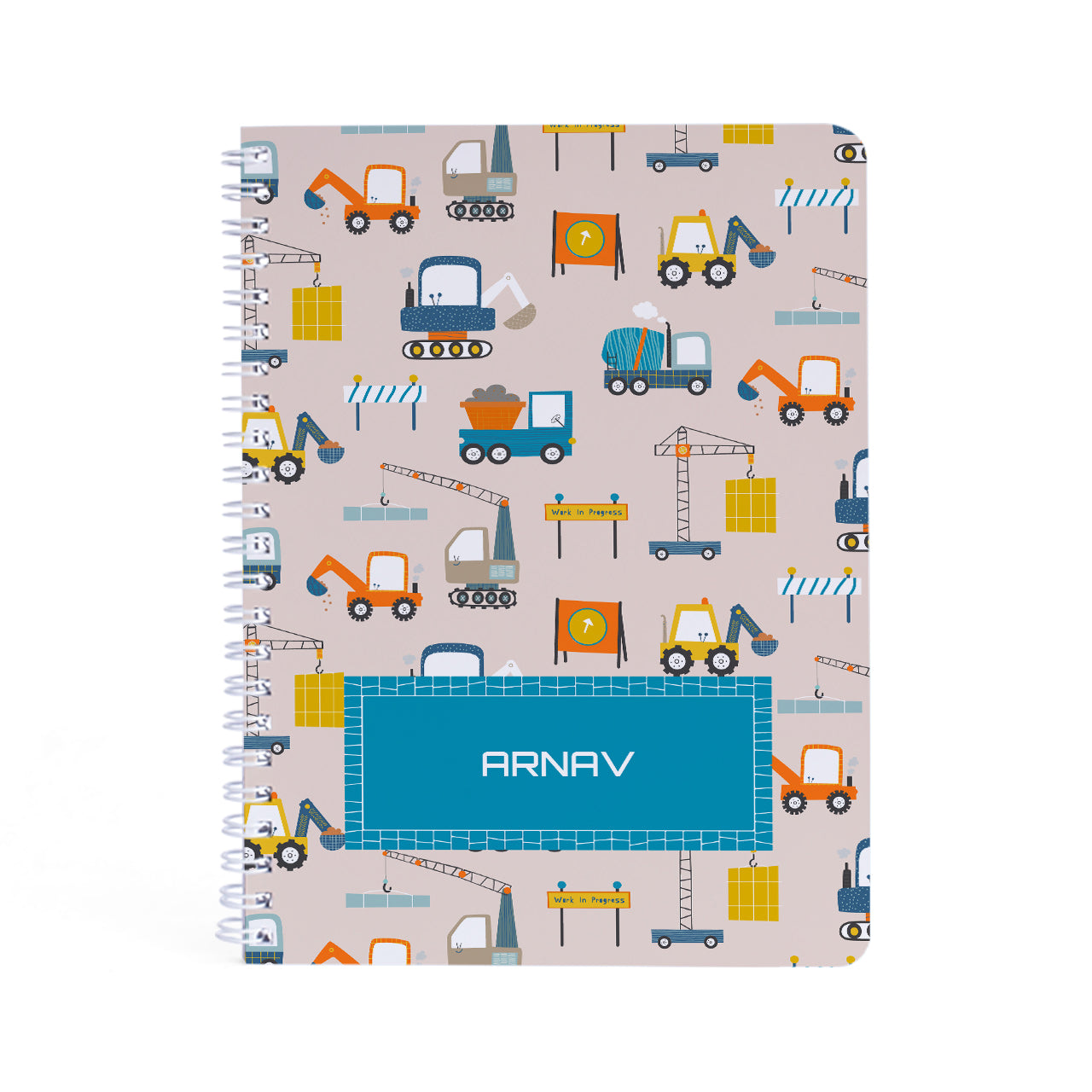 Personalised Spiral Notebook - Construction Site