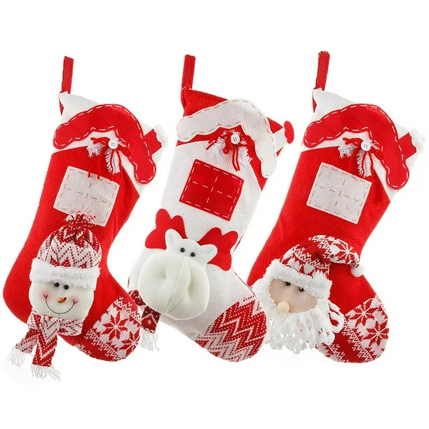 Nordic Knit Stockings - Set of 3