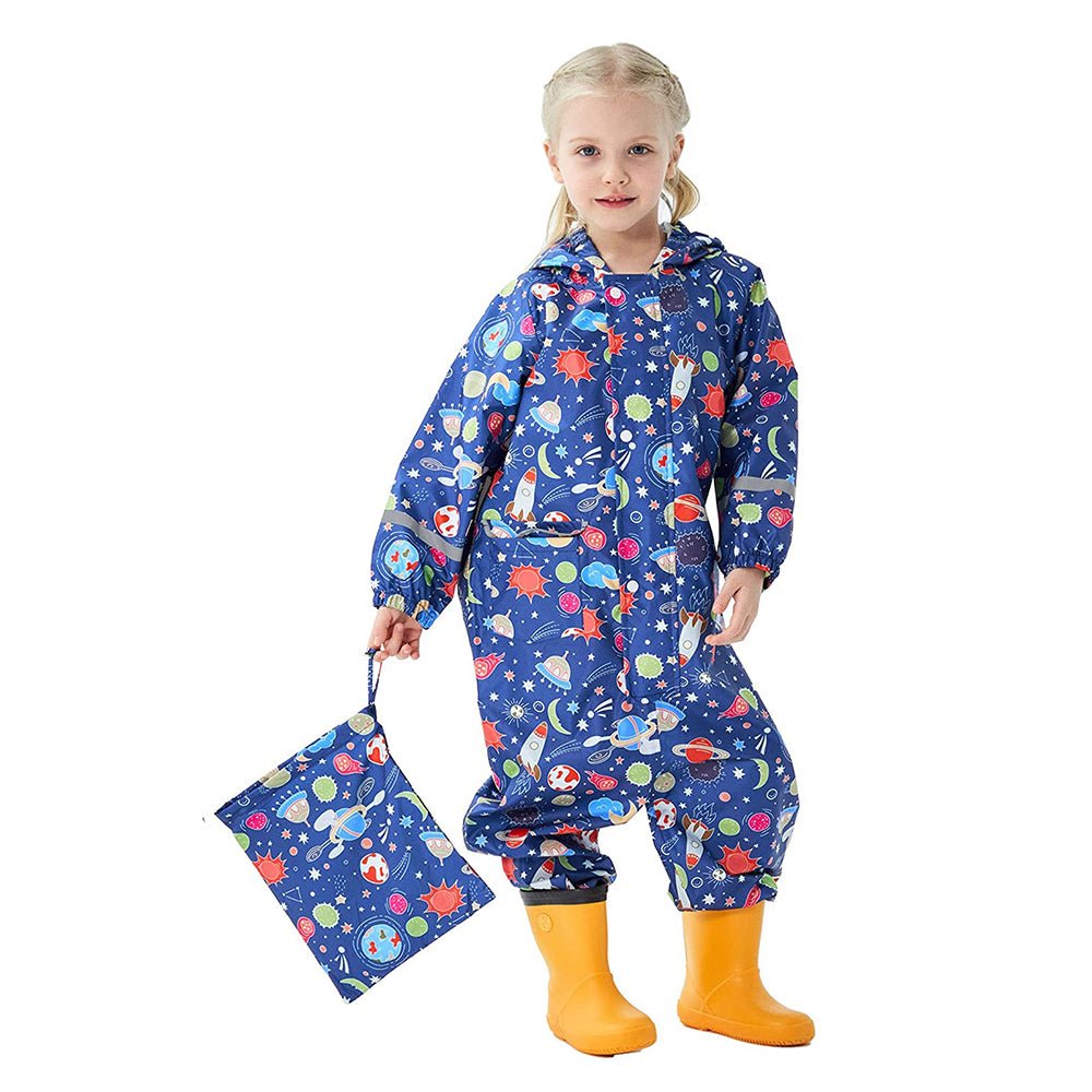 Dark Blue Starry Planets Theme All Over Jumpsuit / Playsuit Raincoat ...