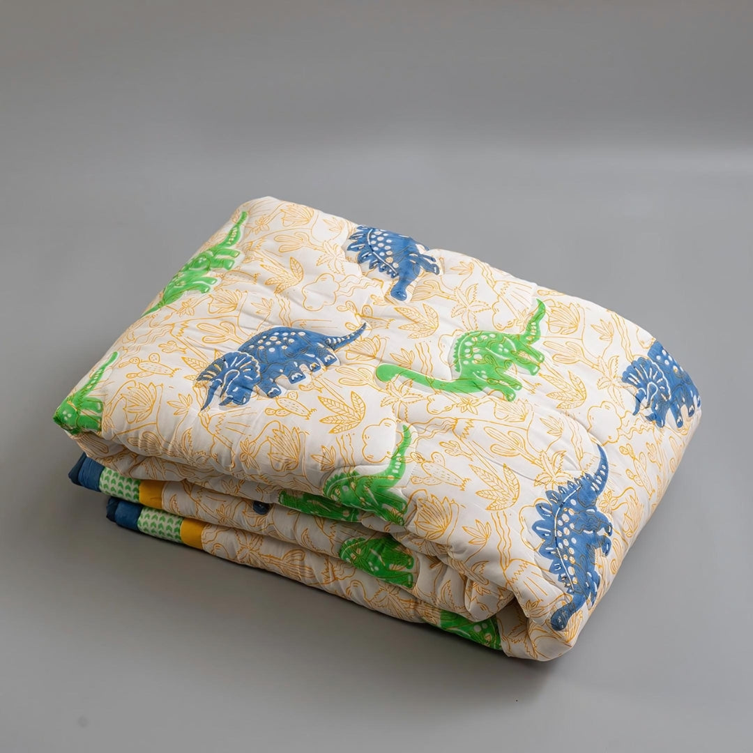 Gudgoodie Cotton Muslin Baby Quilt  - Dinosaur Pals