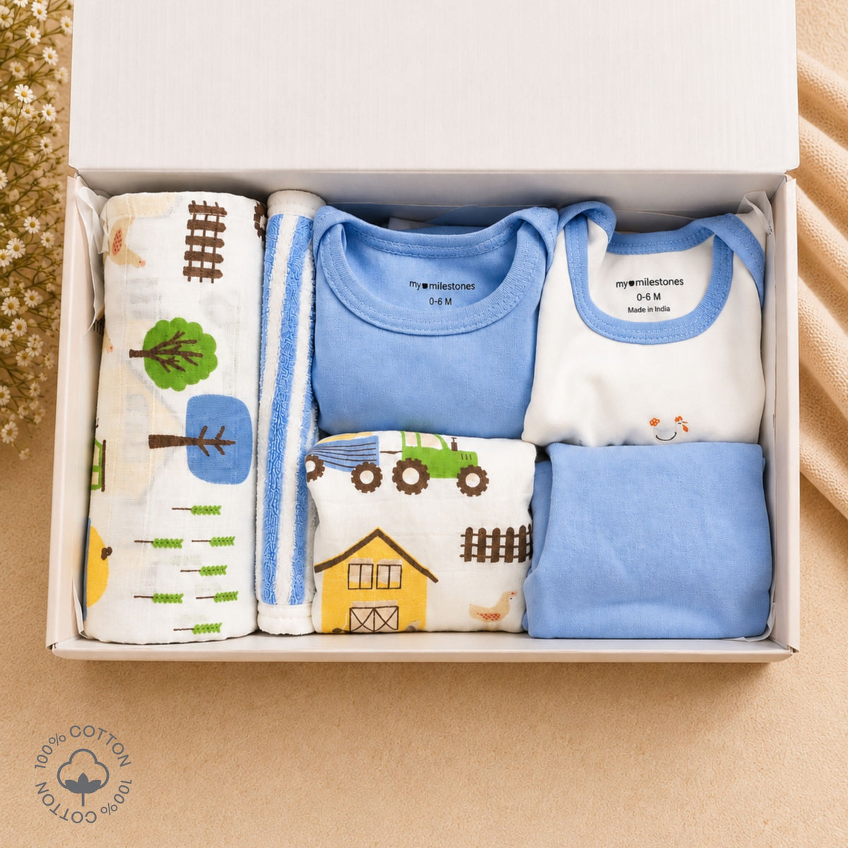 My Milestones Memory Trove Nursery Essentials Gift Set - 7 Piece - Barnyard
