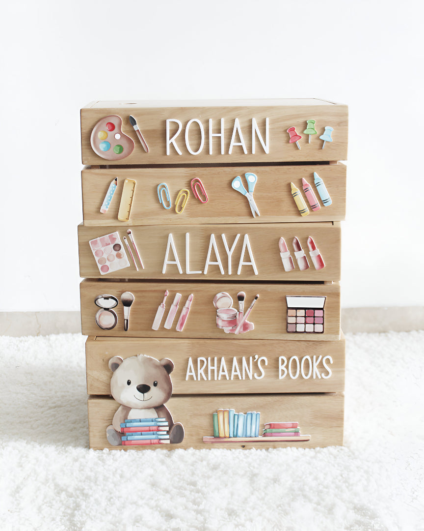 Personalized Wooden Storage Box - Multiple Designs - Makeup Theme - image 5