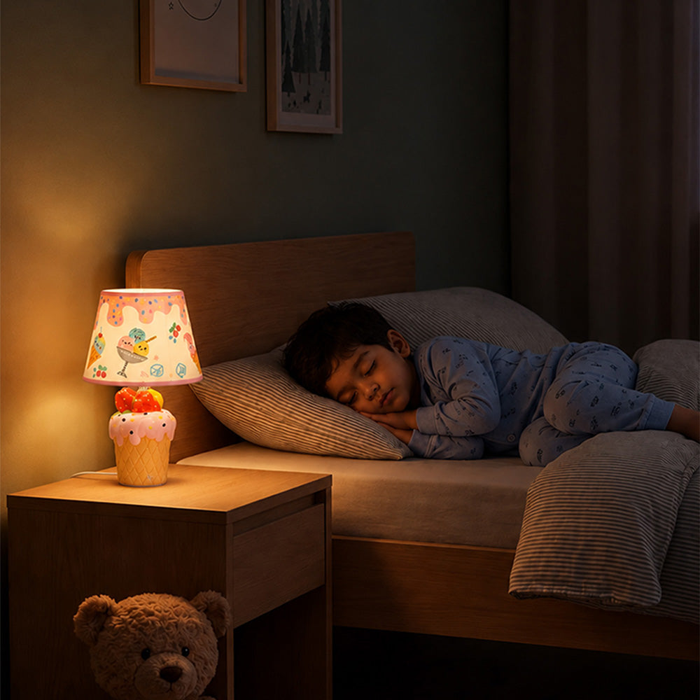 Little Surprise Box, Grey ceramic Lion side Bed Table Lamp, Kids Room Decor