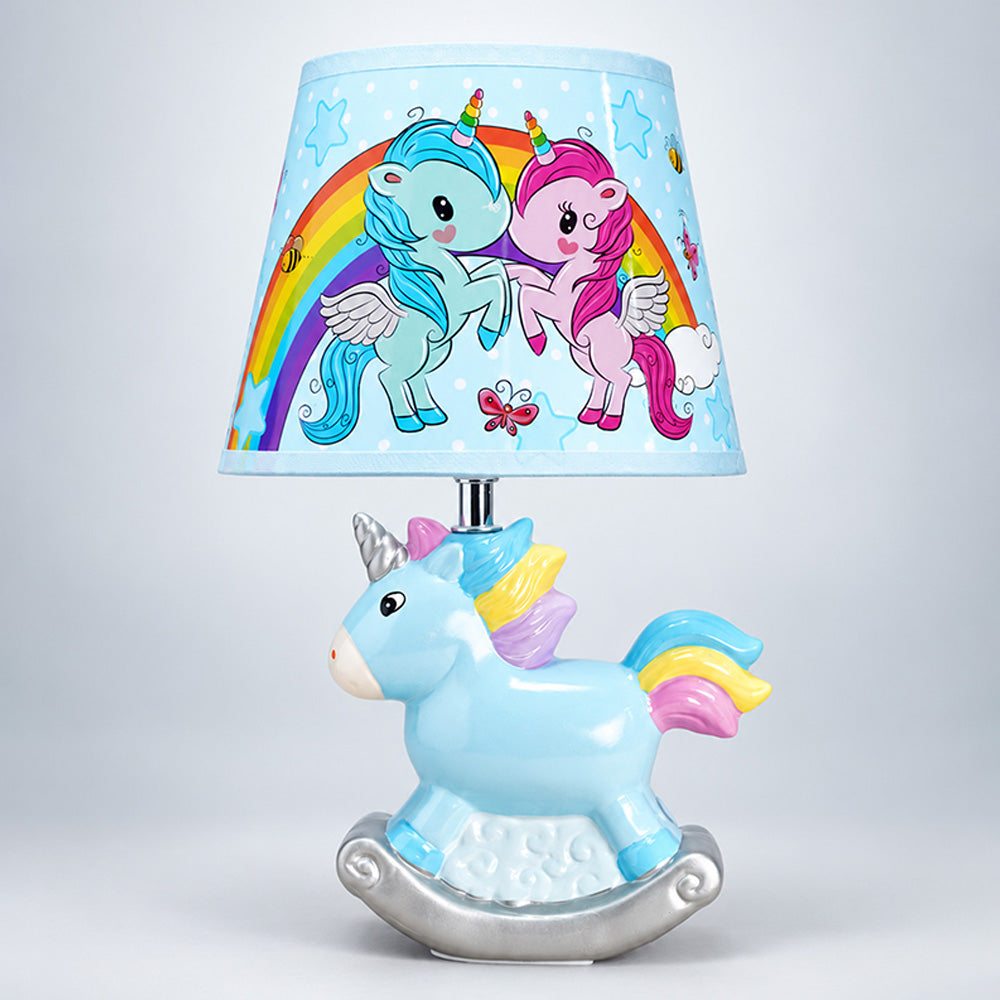 Little Surprise Box Rocking Unicorn Bedside Table Lamp for Kids