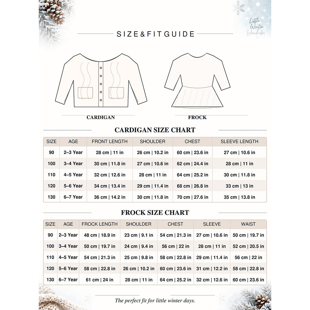 Little Surprise Box, Pink Pearl & Silver Bow Cardigan & White-Pink Ruffle Frock, Winterwear 2 Pcs Set for Girls