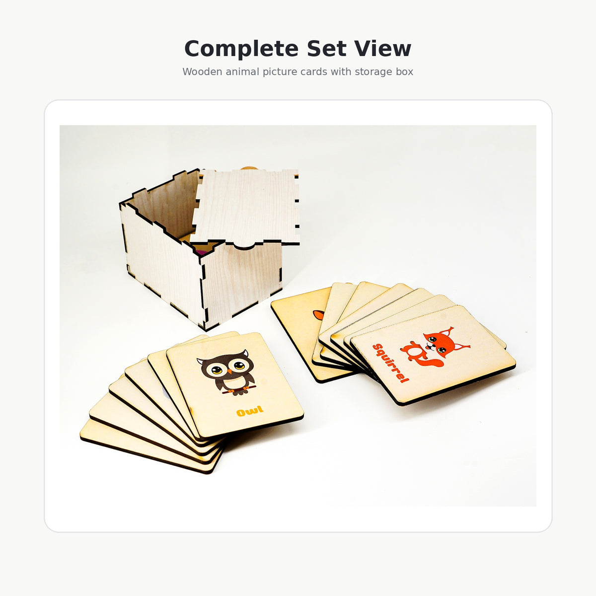 iLearnNGrow Wooden Animal Matching and Memory Card Game with Storage Box