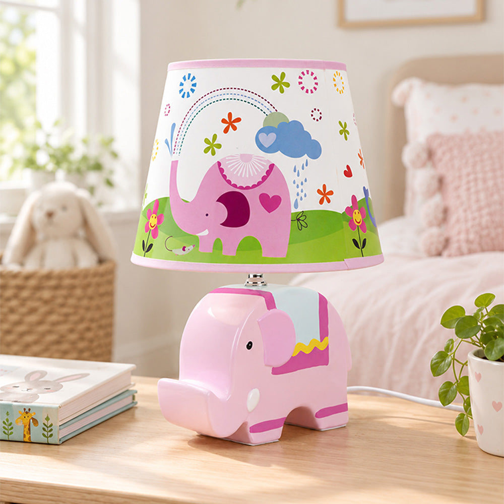 Little Surprise Box, Orange ceramic Dino side Bed Table Lamp, Kids Room Decor