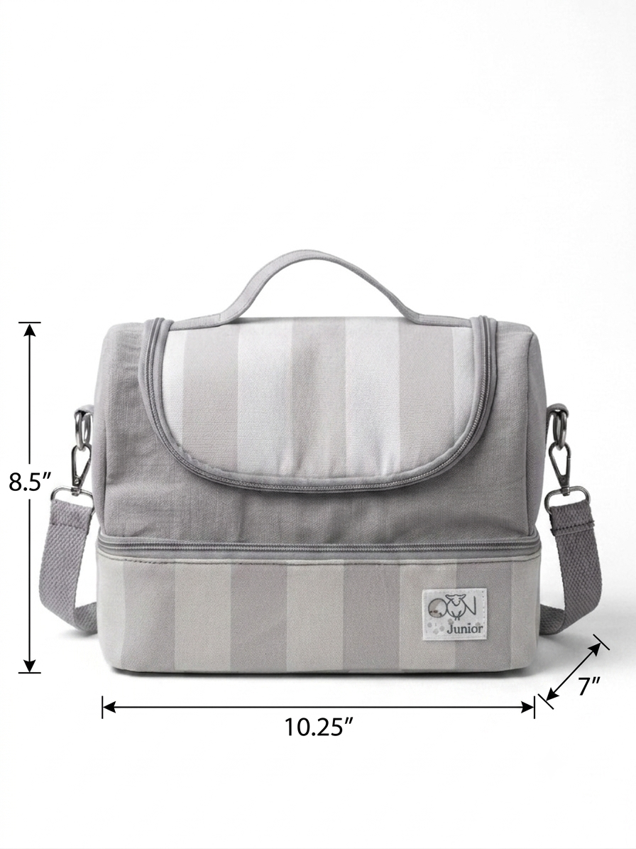 Timeless Stripes Personalized Kids Picnic Tiffin Bag - 1785825142907.png