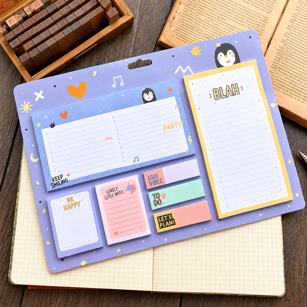 Sticky Note Weekly Planner with To Do List - Penguin