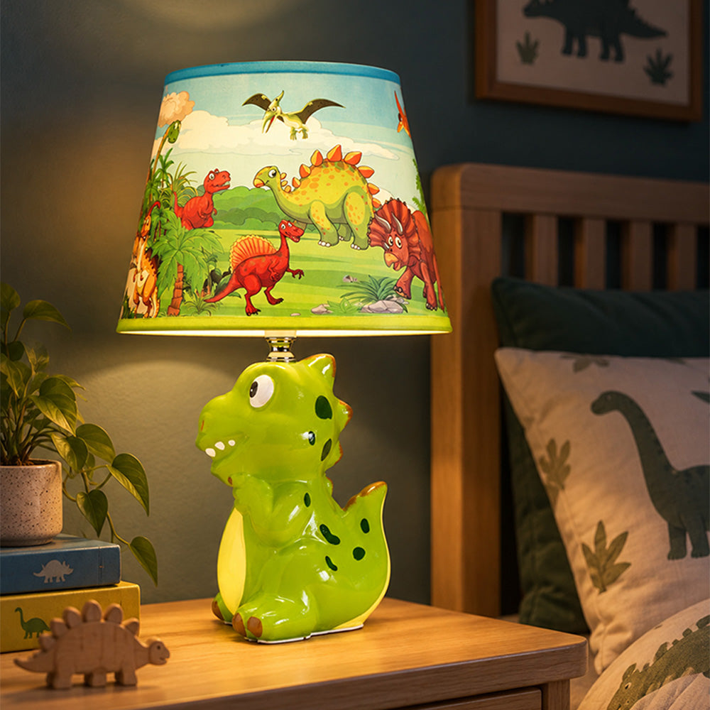 Little Surprise Box, White ceramic Ice Cream side Bed Table Lamp, Kids Room Decor