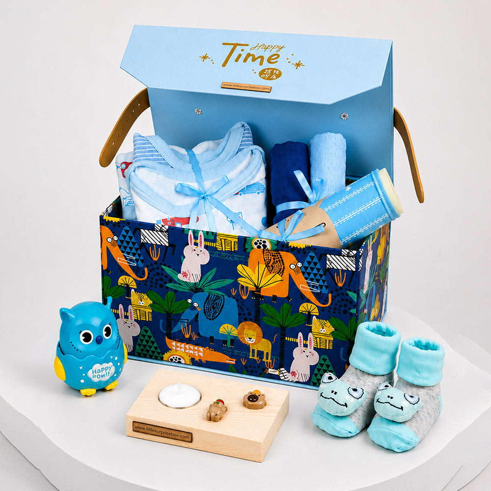 Little Surprise Box 22 pcs, Blue Animals Newborn Baby Boy, All Season wear,Gift Hamper set,0-6 months - image 2