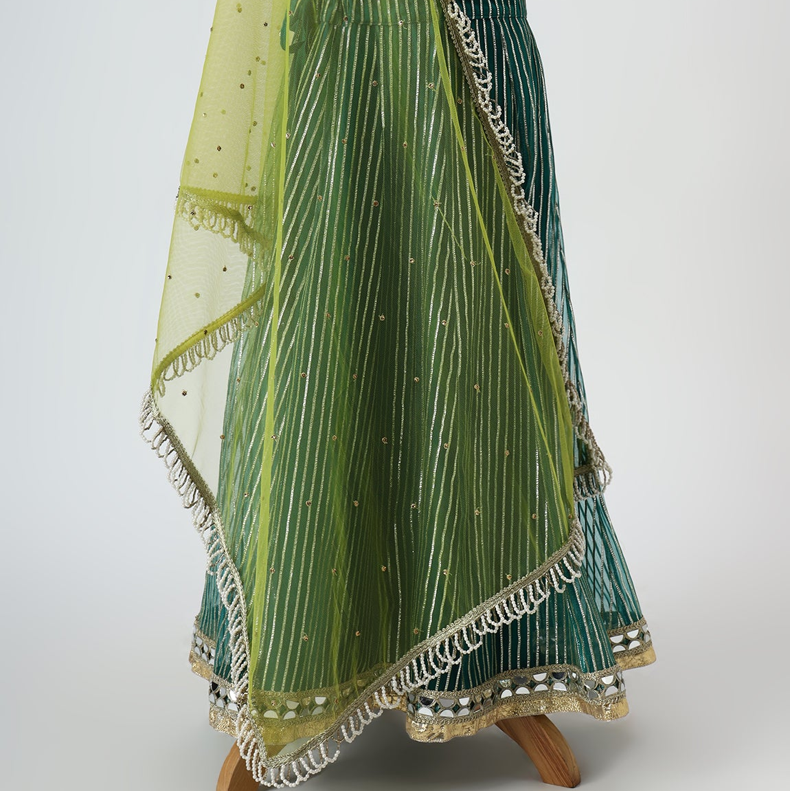 Organza Mirrorwork Lehenga Set