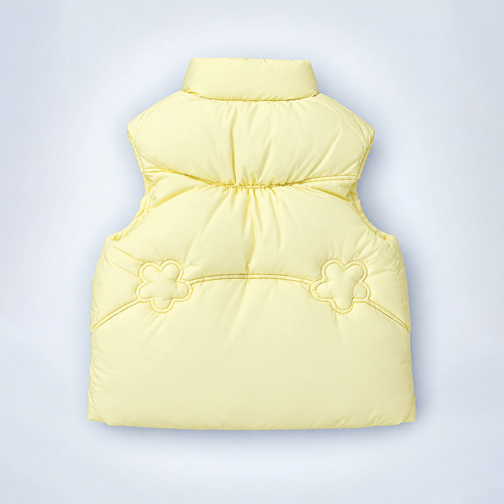 Little Surprise Box Yellow Teddy Puffer Sleeveless Winter Jacket for Kids
