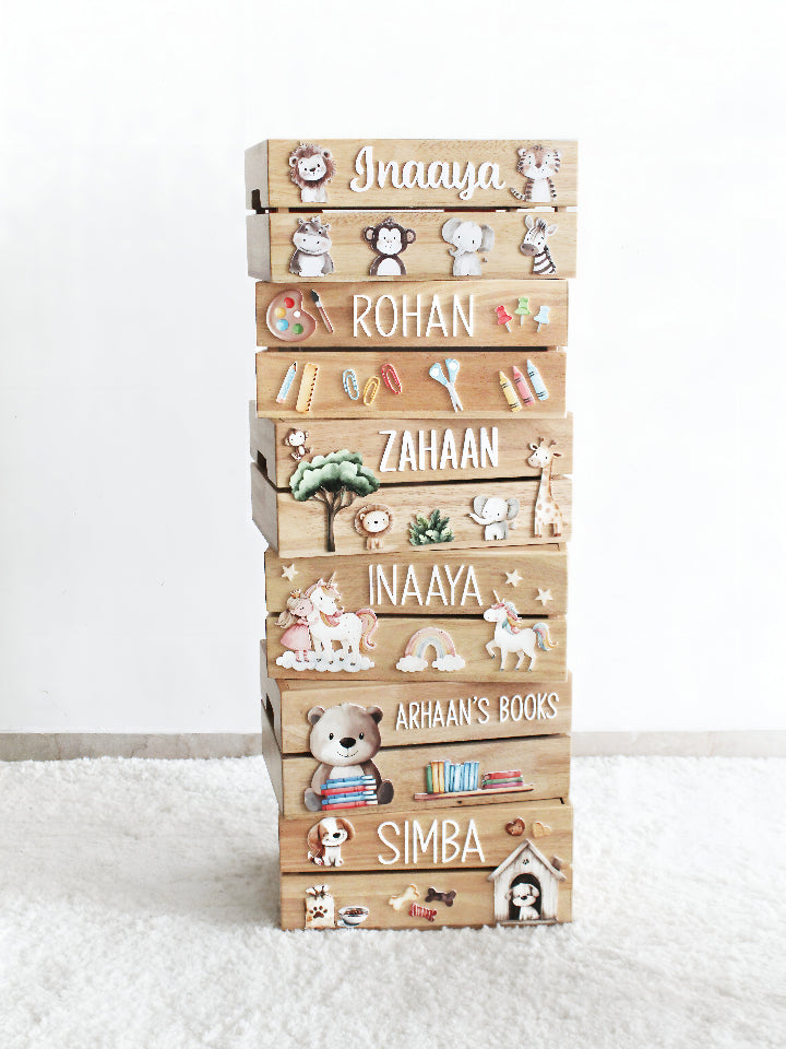 Personalized Wooden Storage Box - Multiple Designs - Woodland Theme - image 5