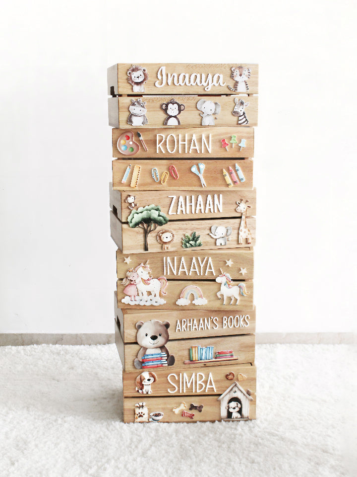 Personalized Wooden Storage Box - Multiple Designs - Cute Animal Theme - image 5