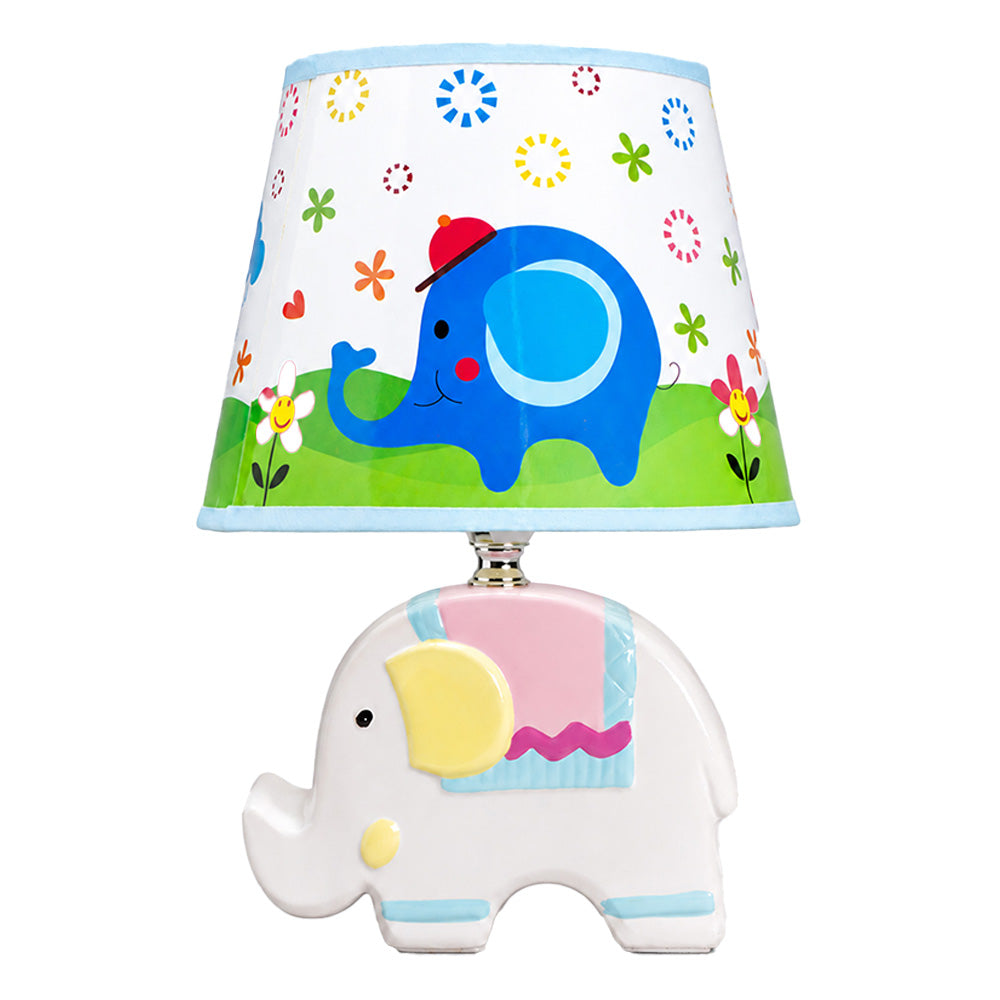Little Surprise Box, Pink ceramic Elephant side Bed Table Lamp, Kids Room Decor