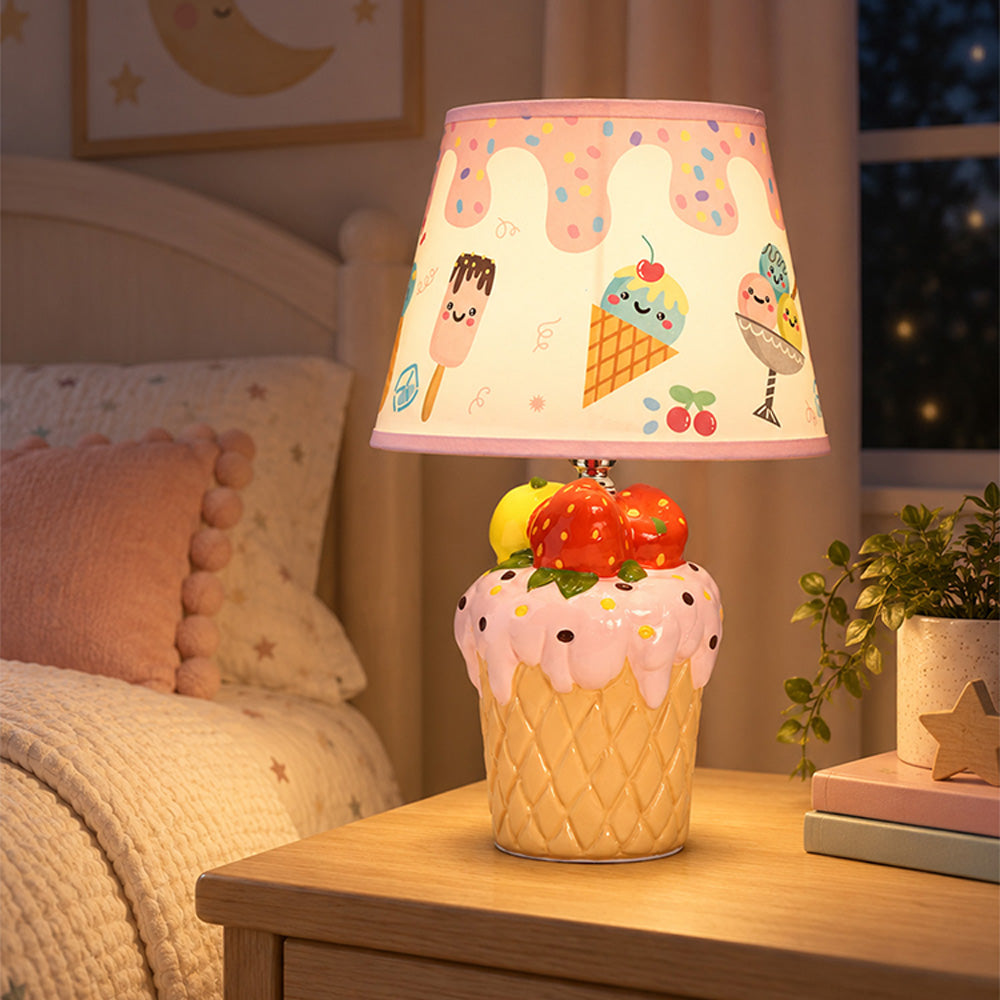 Little Surprise Box, Grey ceramic Lion side Bed Table Lamp, Kids Room Decor