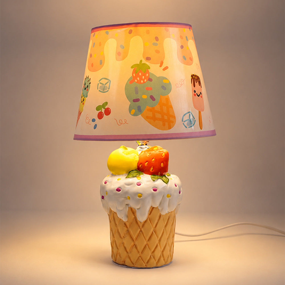 Little Surprise Box, Pink ceramic Ice Cream Table side Bed Table Lamp, Kids Room Decor
