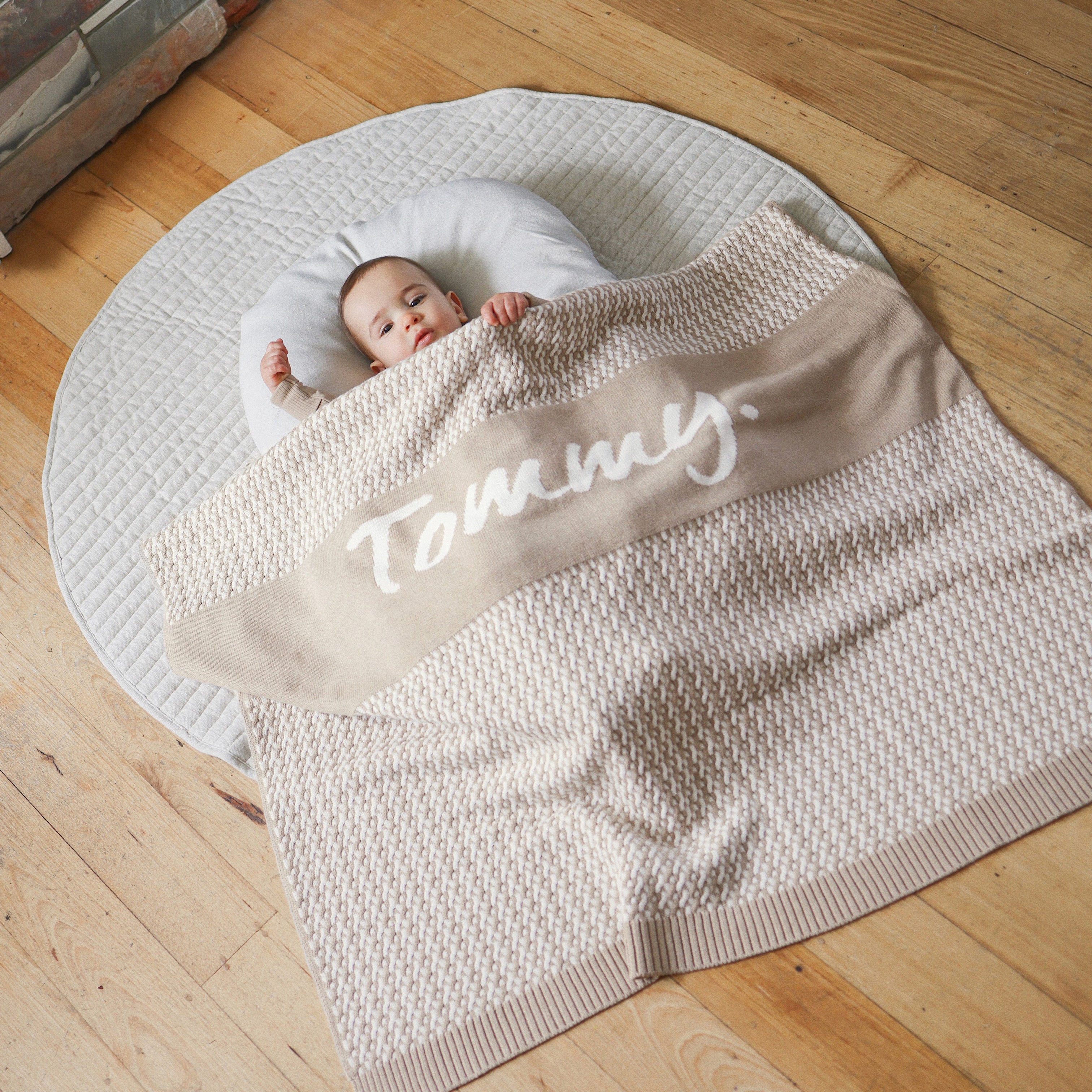 Personalised Name Blanket Collection - Namely Co - Herringbone - Light Camel