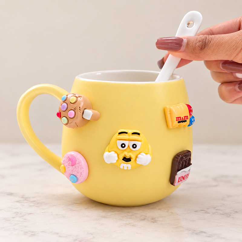 Ceramic Mugs - Yellow M&M