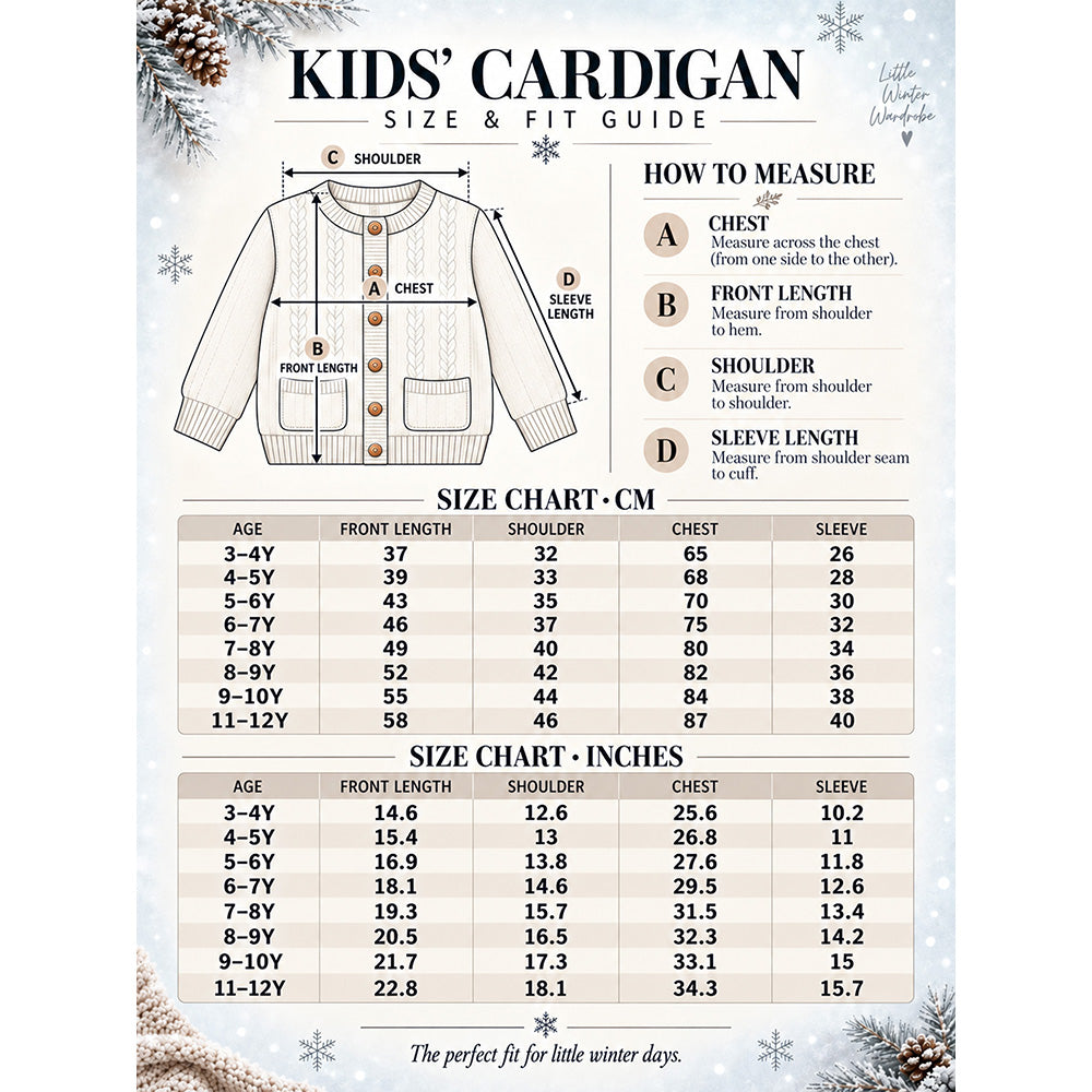 Little Surprise Box, Cream, Maroon & Navy Pattern Knitted Winter Cardigan, Christmas Sweater for Kids
