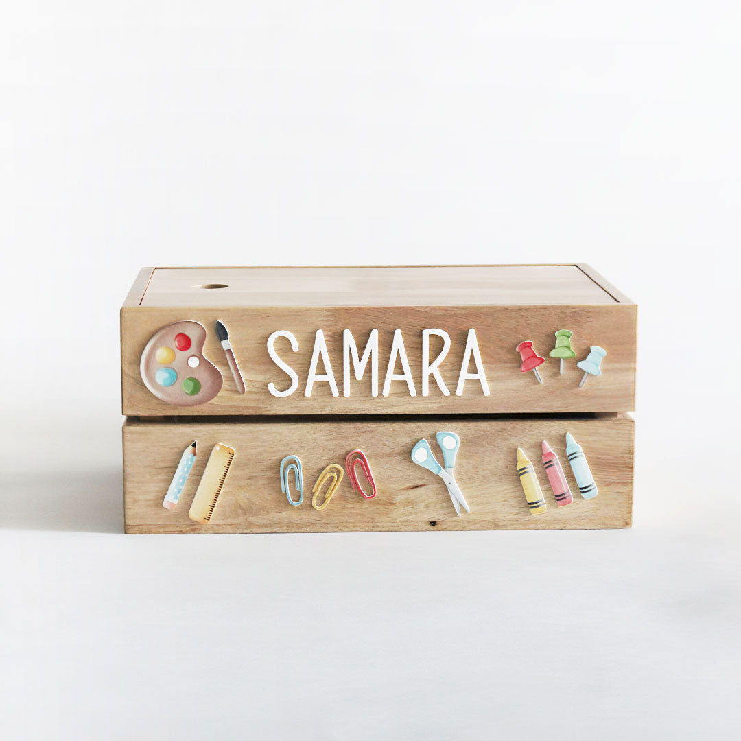 Personalized Wooden Storage Box - Multiple Designs - Arts & Crafts Theme - image 2