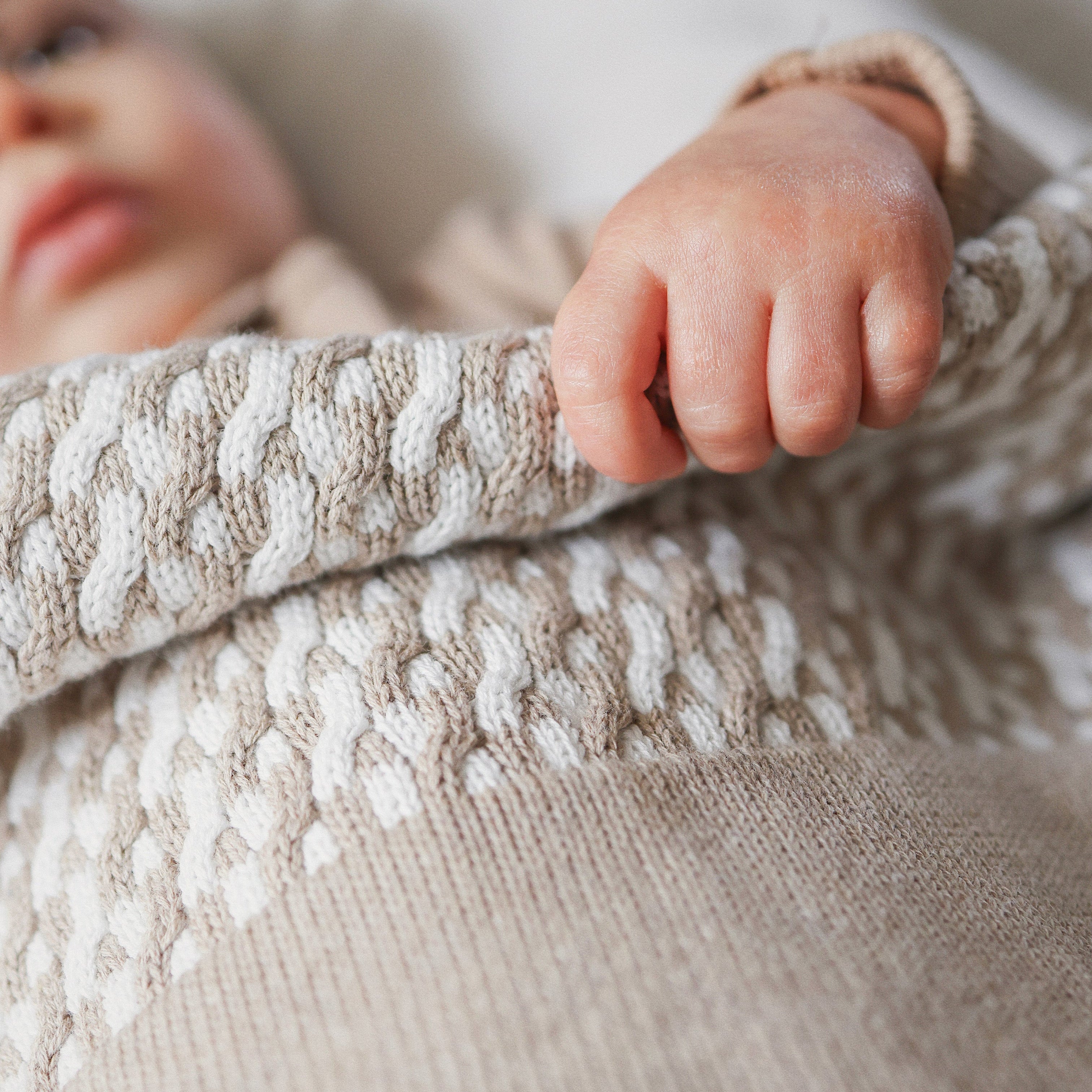 Personalised Name Blanket Collection - Namely Co - Herringbone - Light Camel