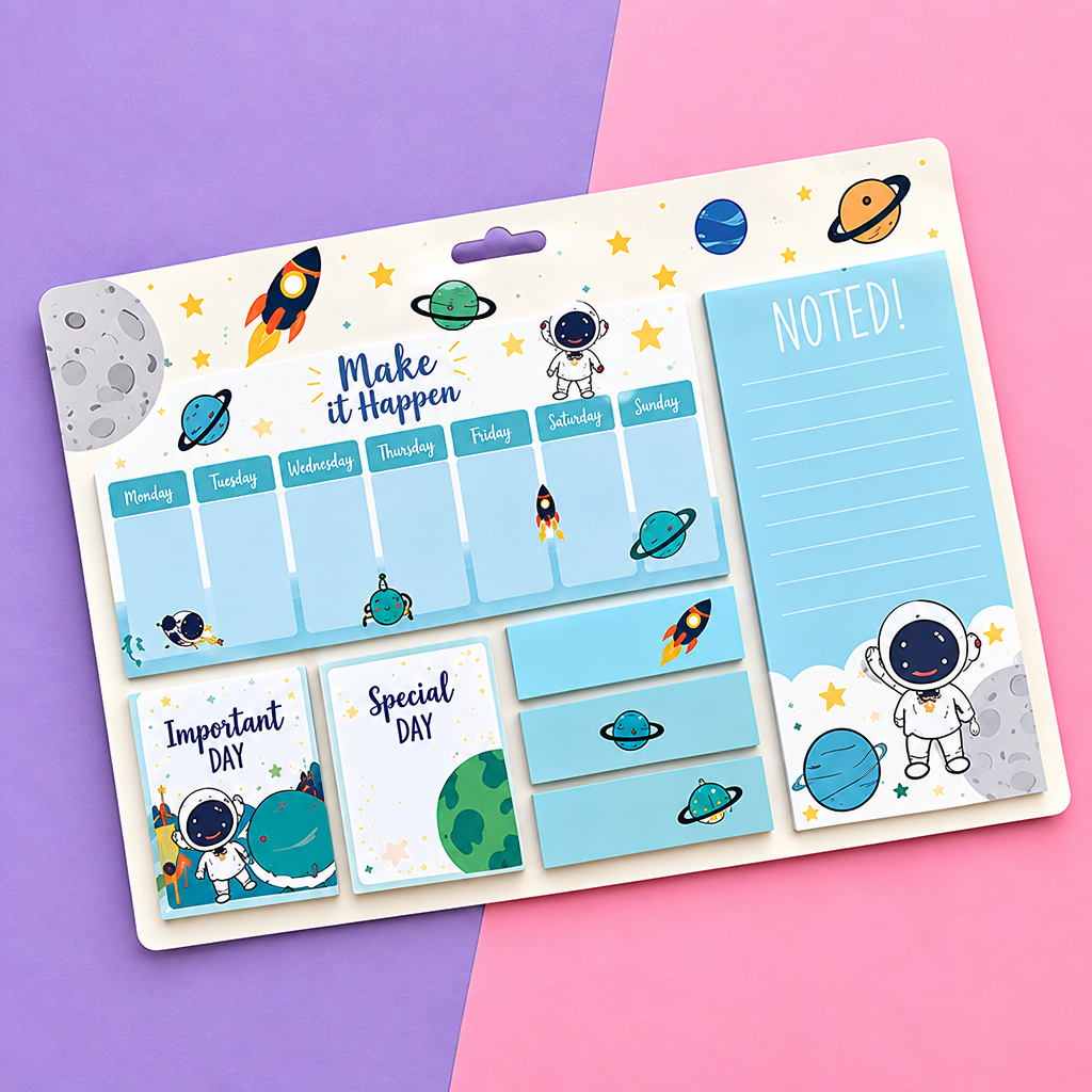 Sticky Note Weekly Planner with To Do List - Space