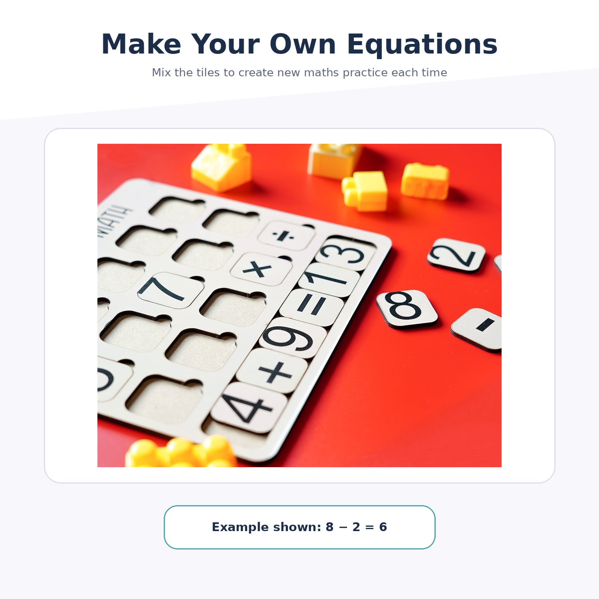 iLearnNGrow I Am Learning Math Wooden Number and Operator Board Game