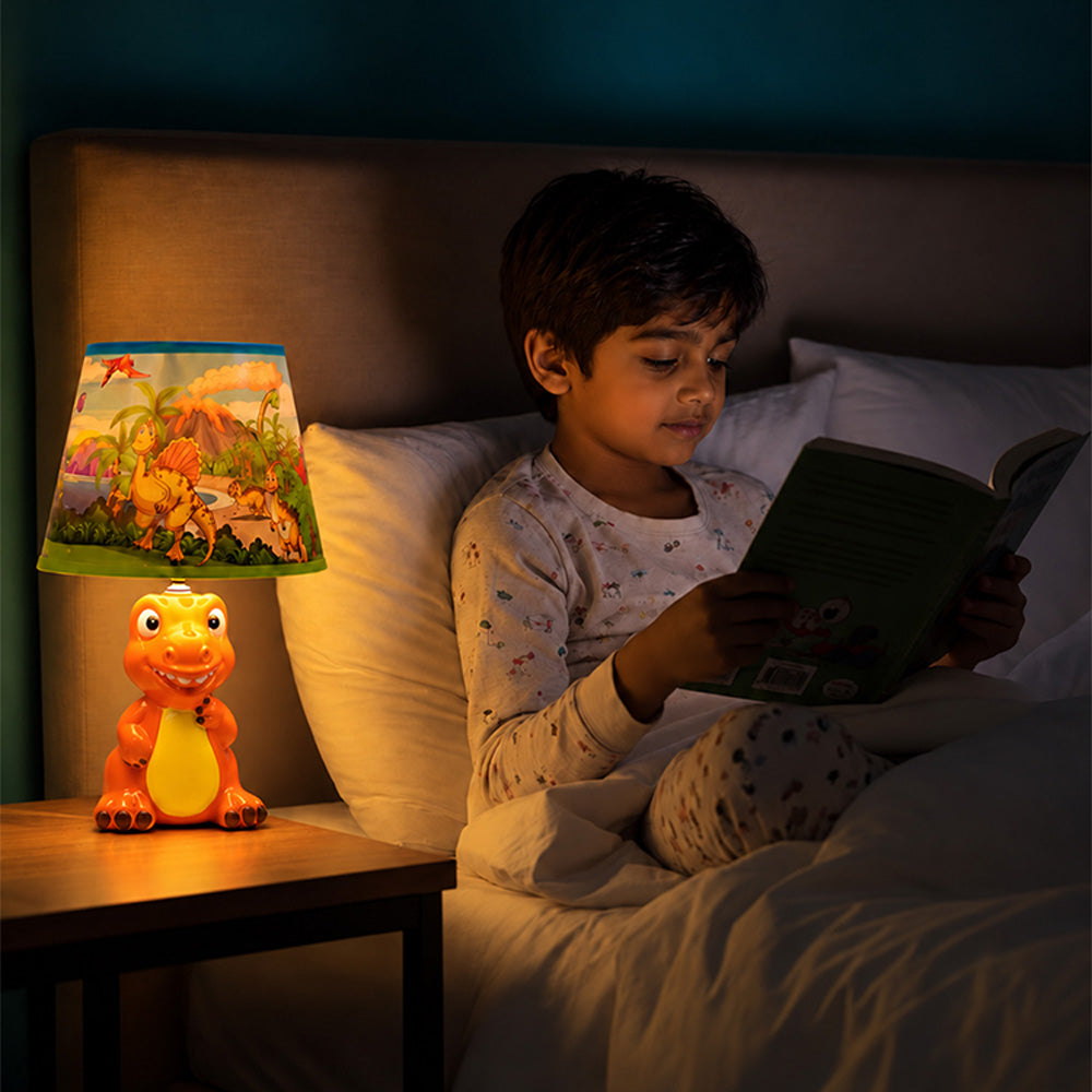 Little Surprise Box, Green ceramic Dino Table side Bed Table Lamp, Kids Room Decor