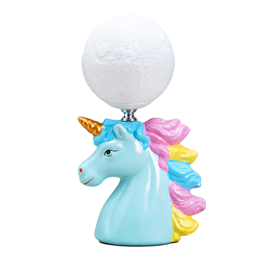 Little Surprise Box, White ceramic Unicorn Moon, side Bed Table Lamp, Kids Room Decor