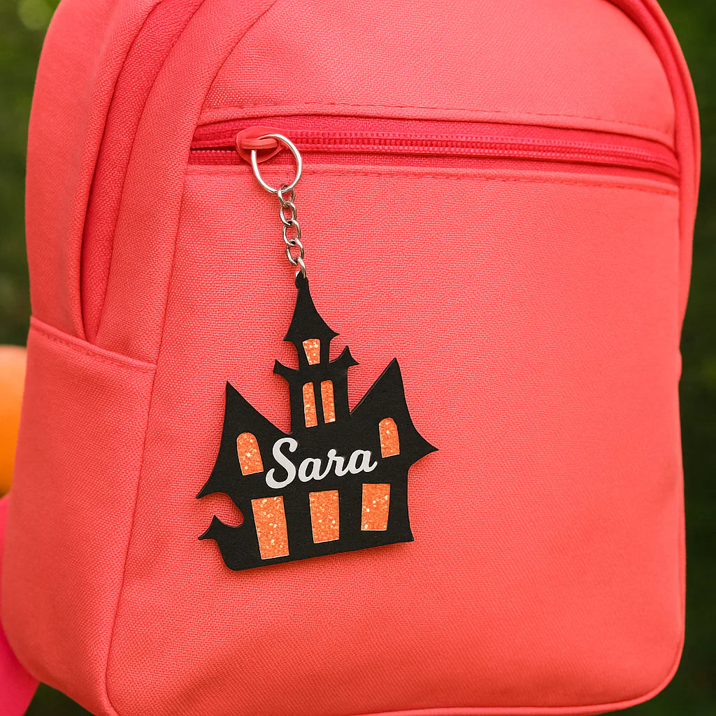 Personalized Halloween Keychain – Haunted House