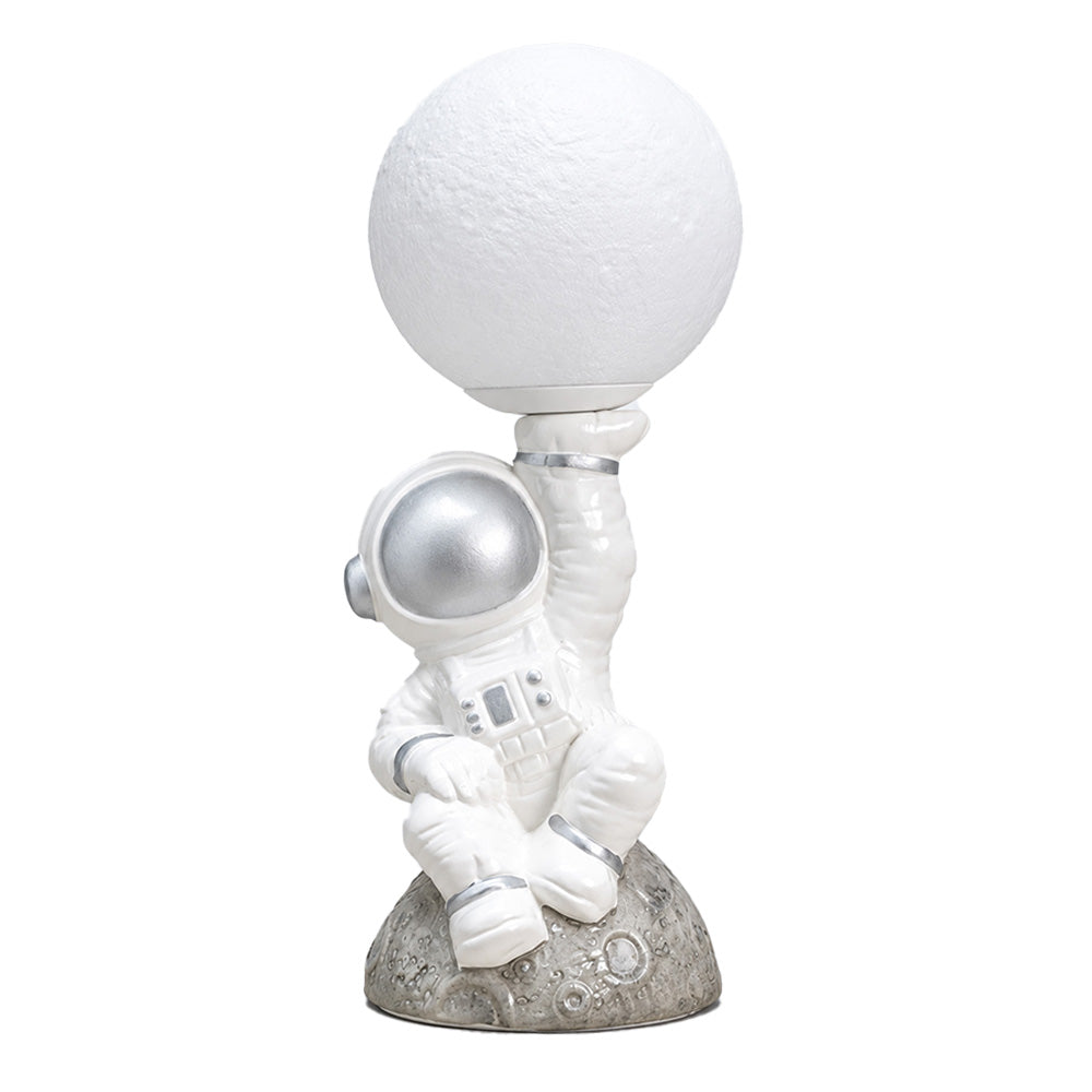 Little Surprise Box, Golden Astronaut Holding Moon, side Bed Table Lamp, Kids Room Decor