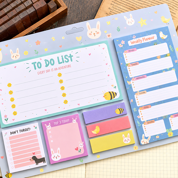 Sticky Note Weekly Planner with To Do List - Bunny
