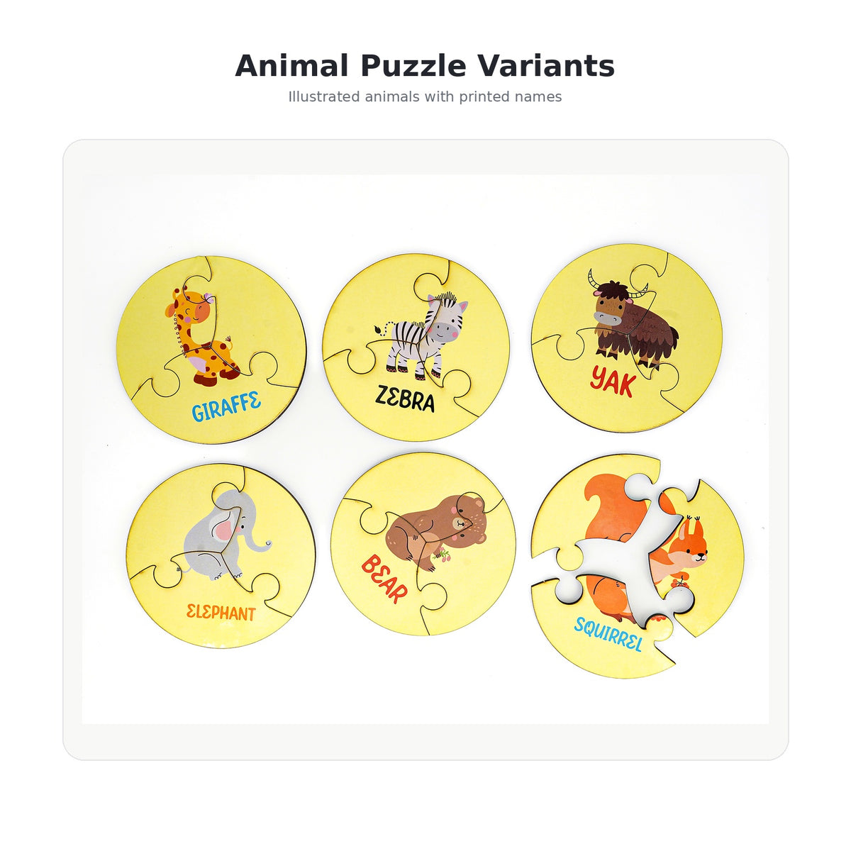 iLearnNGrow 27 Piece Round Animal Puzzle for Kids with Tin Storage Box