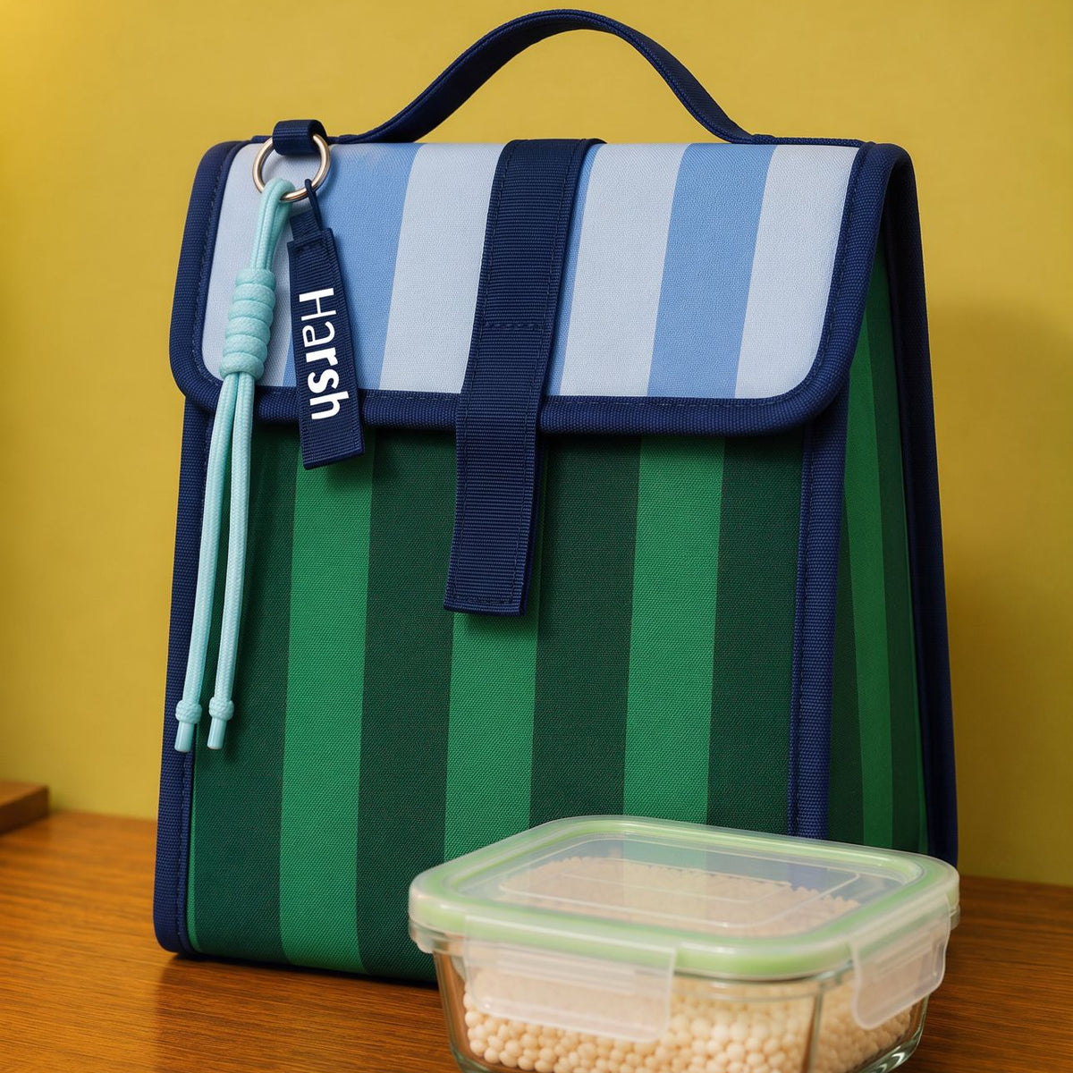 Timeless Stripes Personalized Kids Foldover Lunch Bag - Perfect