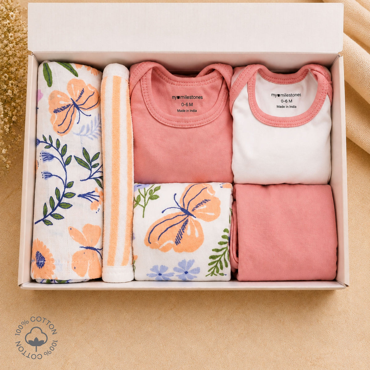 My Milestones Memory Trove Nursery Essentials Gift Set - 7 Piece - Enchanted Flora