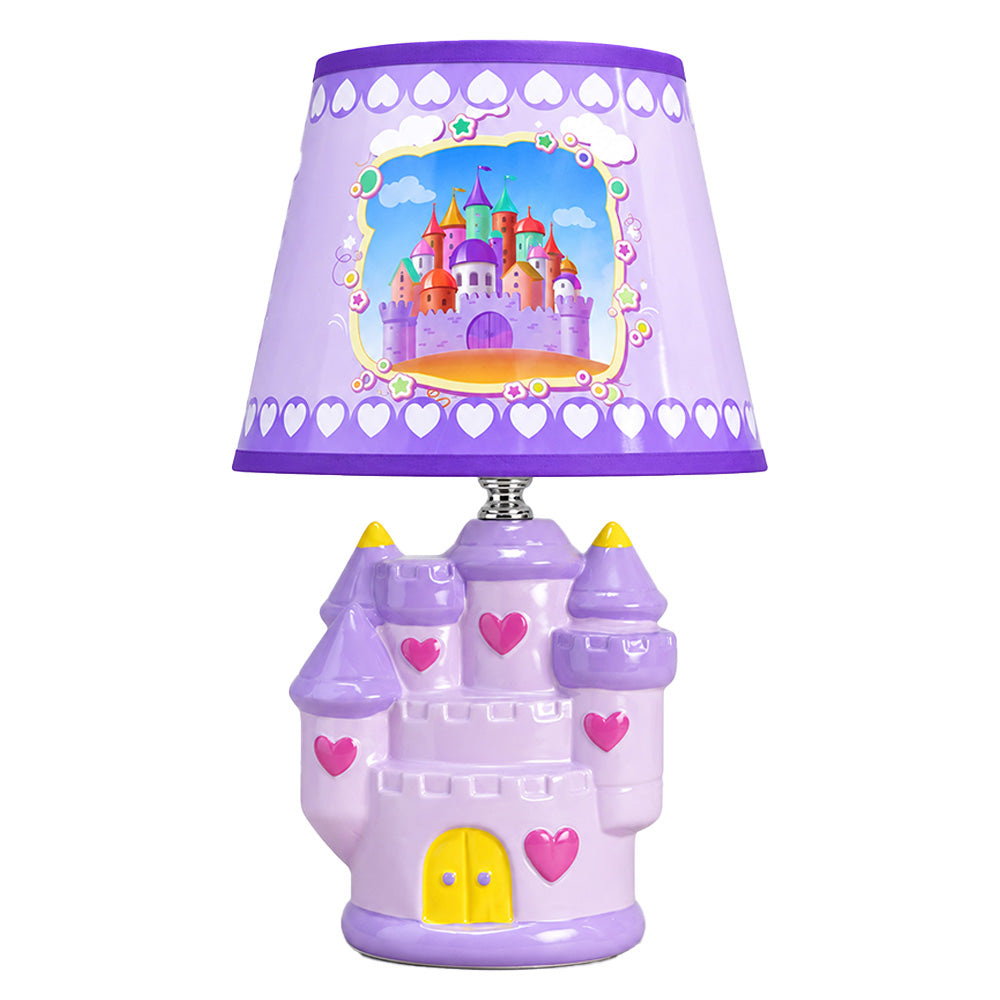 Little Surprise Box, Pink Princess ceramic Castle side Bed Table Lamp, Kids Room Decor