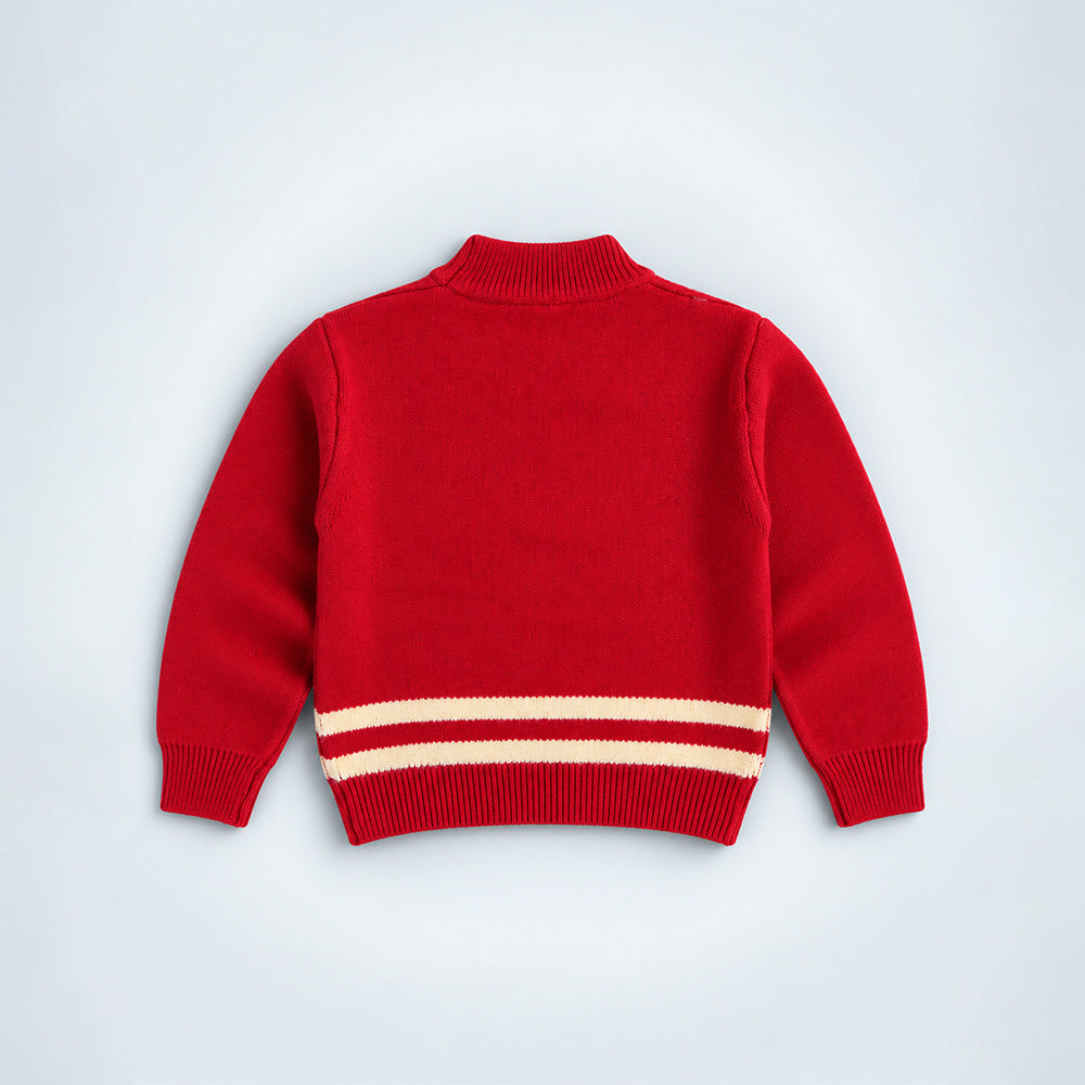Little Surprise Box, XMAS Tree Star Knitted Winter Cardigan, Christmas Sweater for Kids