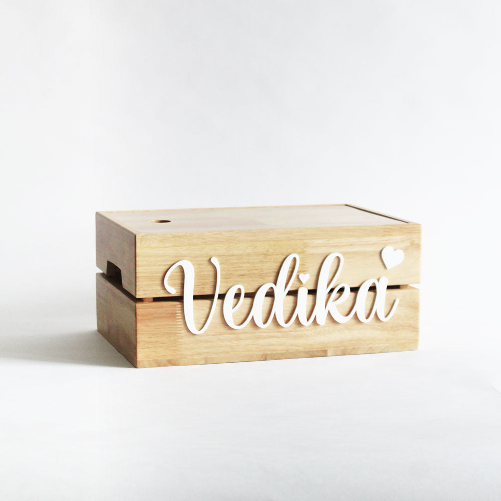 Personalized Wooden Storage Box - Multiple Designs - Name Box - Cursive - image 1