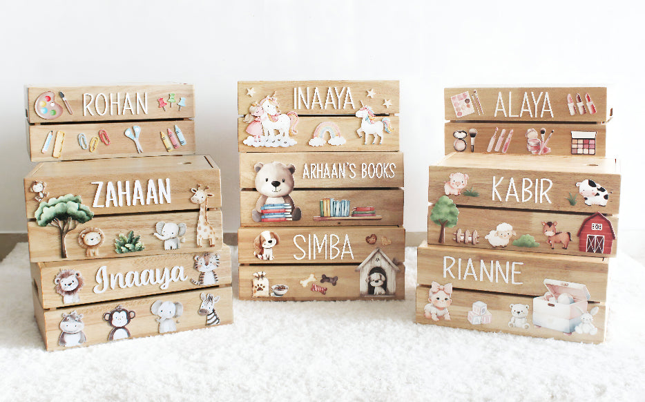 Personalized Wooden Storage Box - Multiple Designs - Cute Animal Theme - image 4