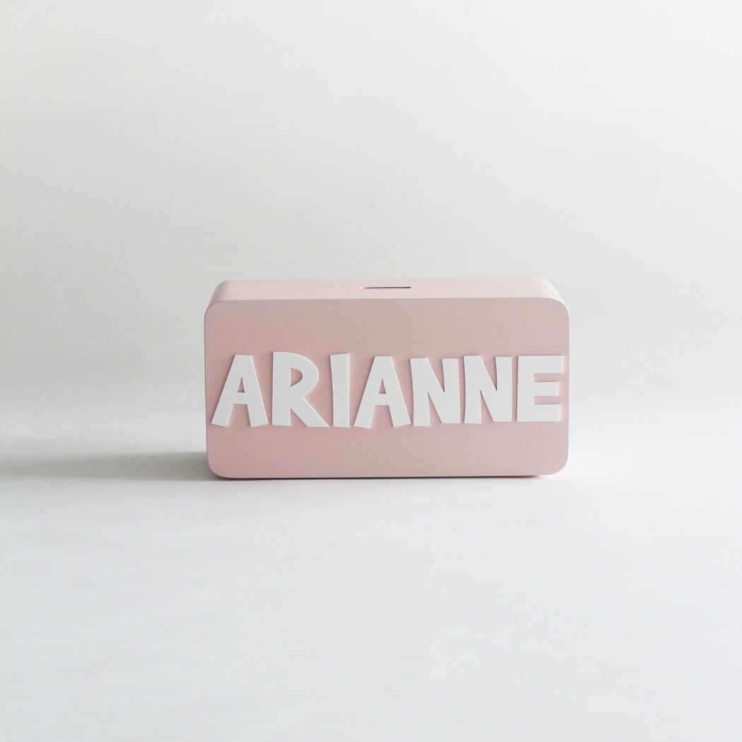 Personalized Rectangle Piggy Bank - Pink - image 1