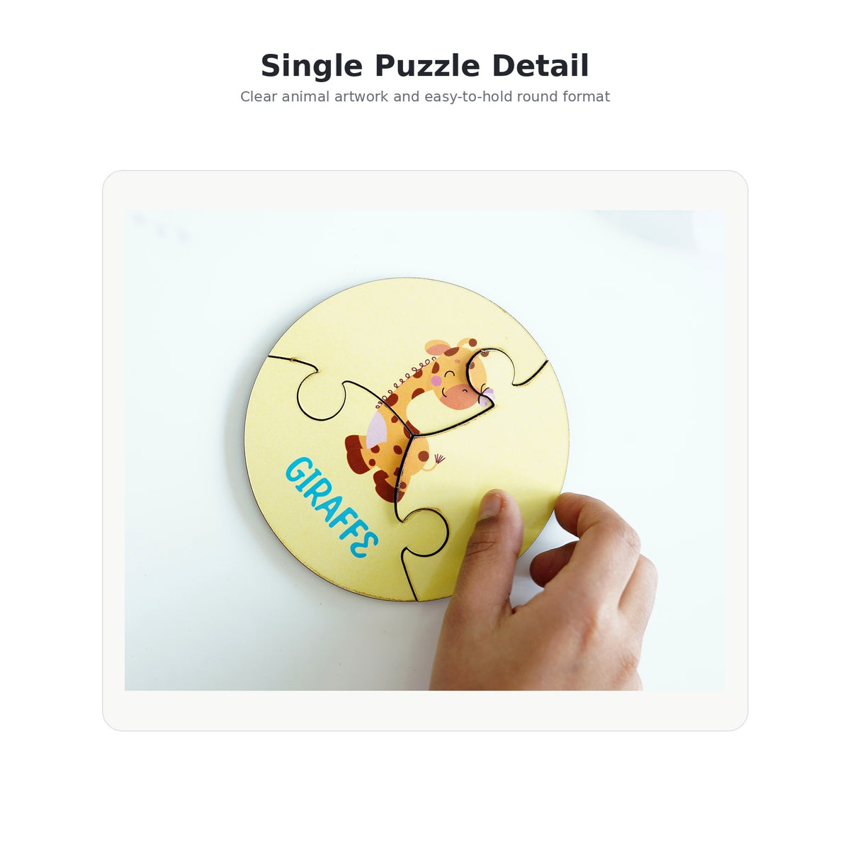 iLearnNGrow 27 Piece Round Animal Puzzle for Kids with Tin Storage Box