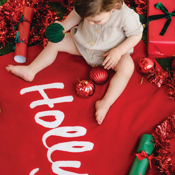 Personalised Name Blanket Collection - Namely Co - Classic Name - Red / Ivory