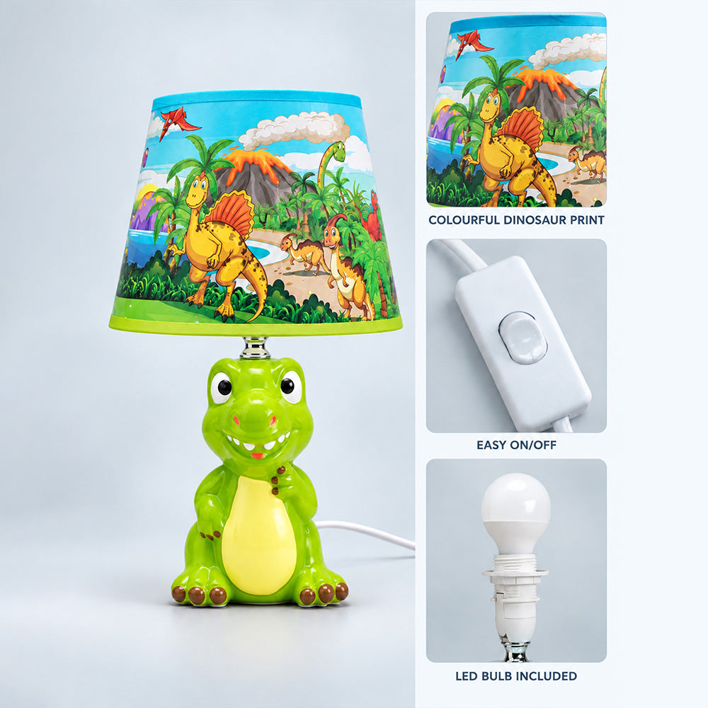 Little Surprise Box, White ceramic Ice Cream side Bed Table Lamp, Kids Room Decor