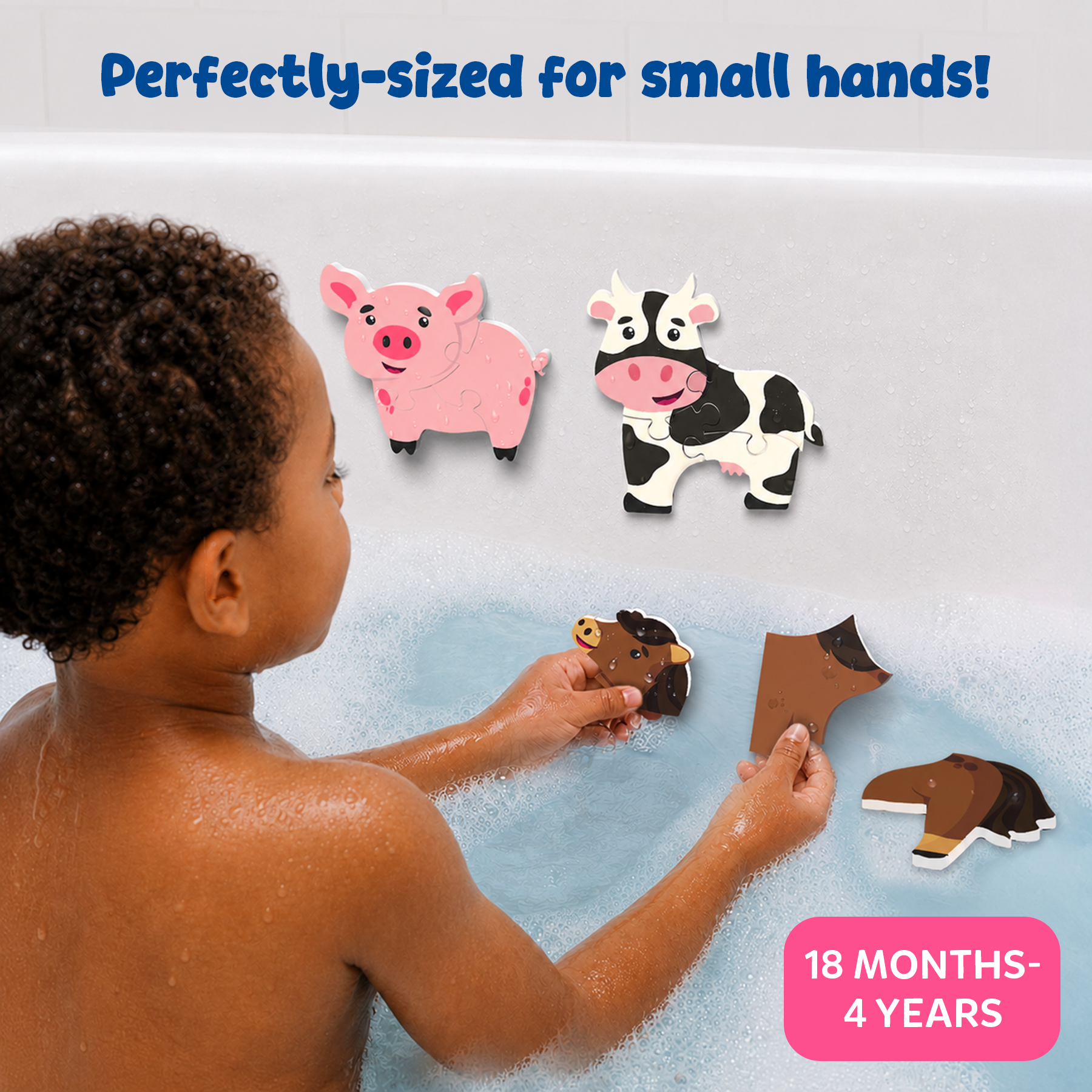 Skillmatics Bathtime Puzzles – Floating Foam Animal Puzzles - Farm Animals