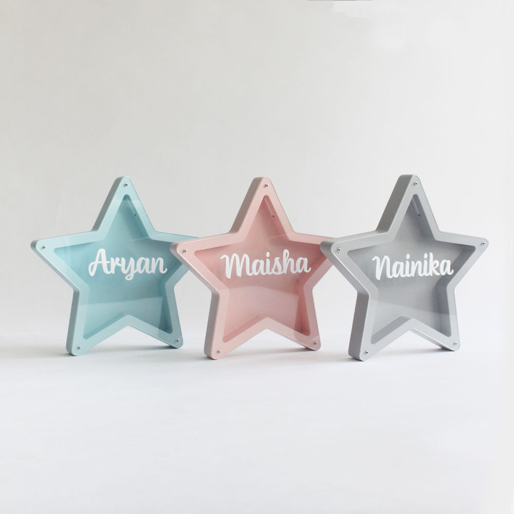 Personalized Star Piggy Bank - Blue - image 3
