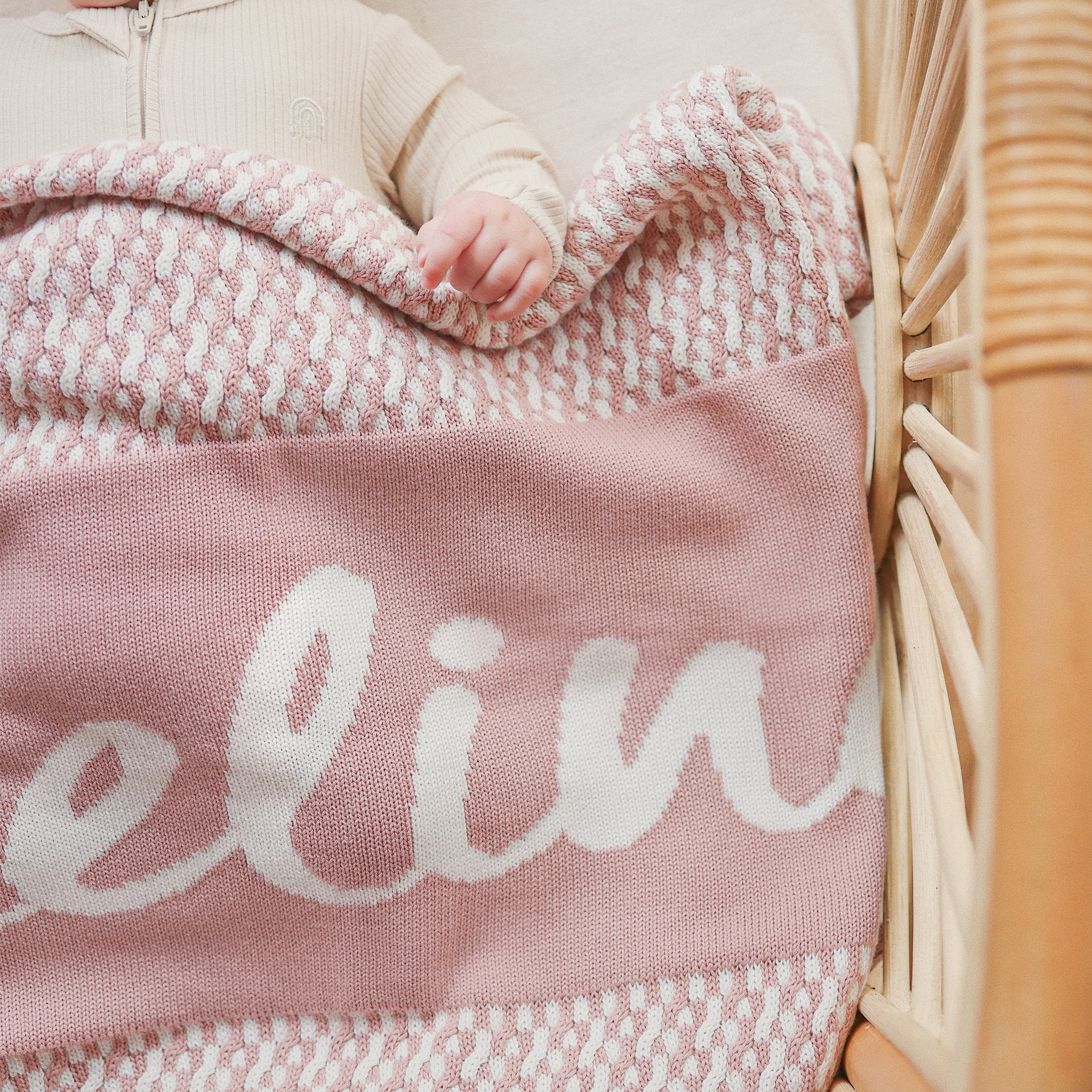 Personalised Name Blanket Collection - Namely Co - Herringbone - Ballet